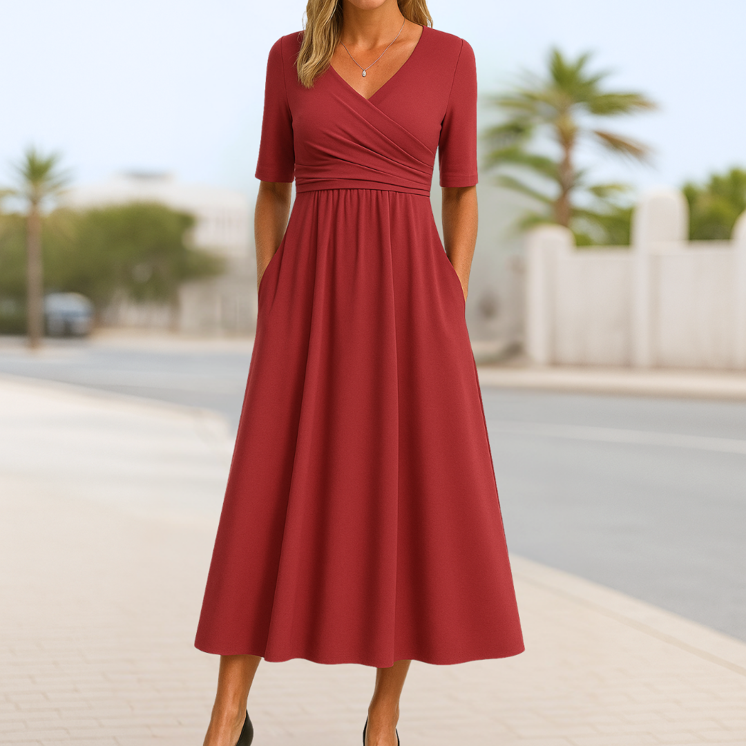 SOPHIE - SHORT-SLEEVED WRAP DRESS