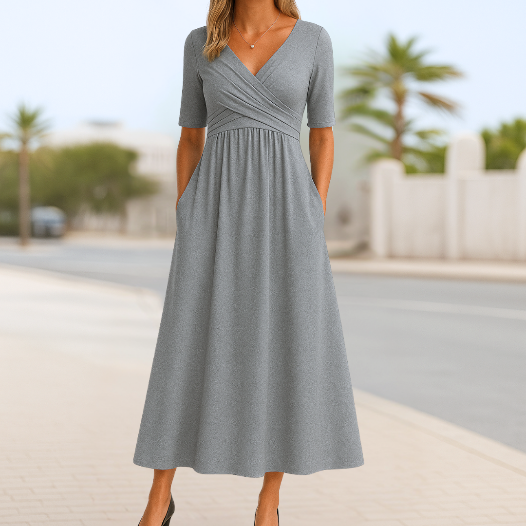 SOPHIE - SHORT-SLEEVED WRAP DRESS