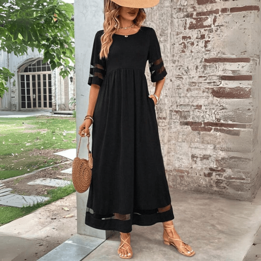 Yolanda | Elegant paneled maxi dress