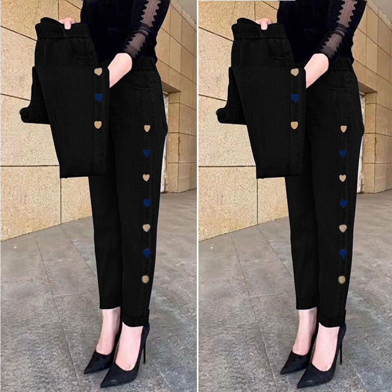 Evelyn™ Heart Embroidered Jeans 